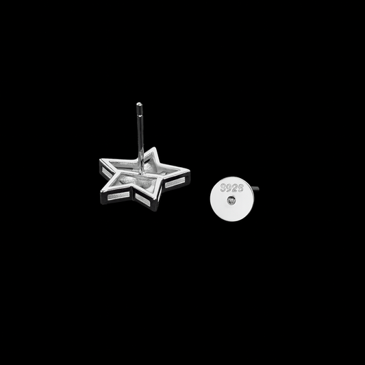 Gelati's VVS1 "LA Star" Diamond Earrings in Solid 925 Silver & 18k Vermeil Gold Inlay