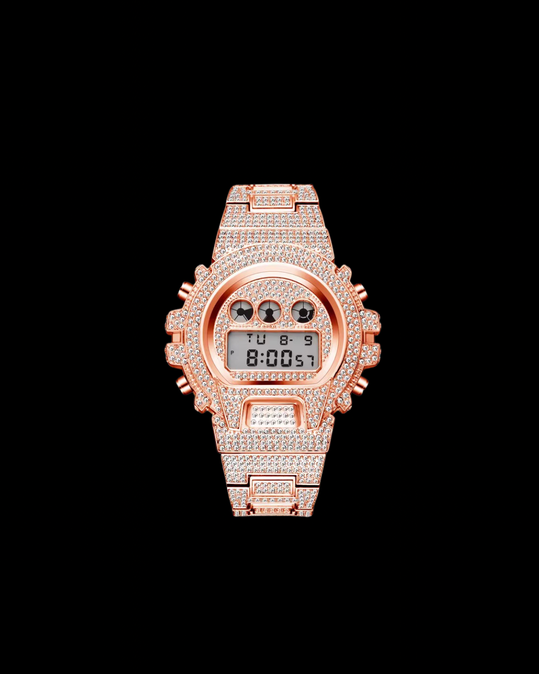 Gelati's Analogue Carbon Diamonds & Stainless Steel Watch