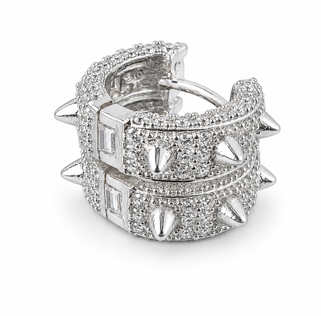 INFERNO SPIKED CLAW EARRINGS – FL-IF MOISSANITE, 925 SILVER & 18K VERMEIL