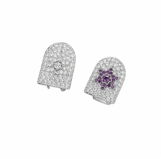GELATI GRILLZ “PURPLE SAPPHIRE” TOOTHCAP GRILLZ IN SOLID TITANIUM & 18K VERMEIL GOLD INSERTS