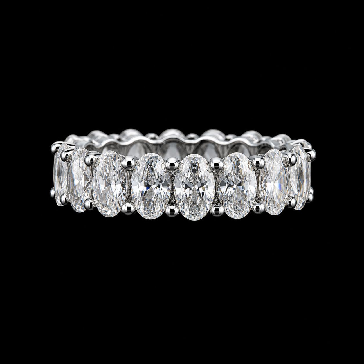 Sottozero Oval Eternity Ring – DVVS1/CB Moissanite, 925 Silver & 18k Vermeil