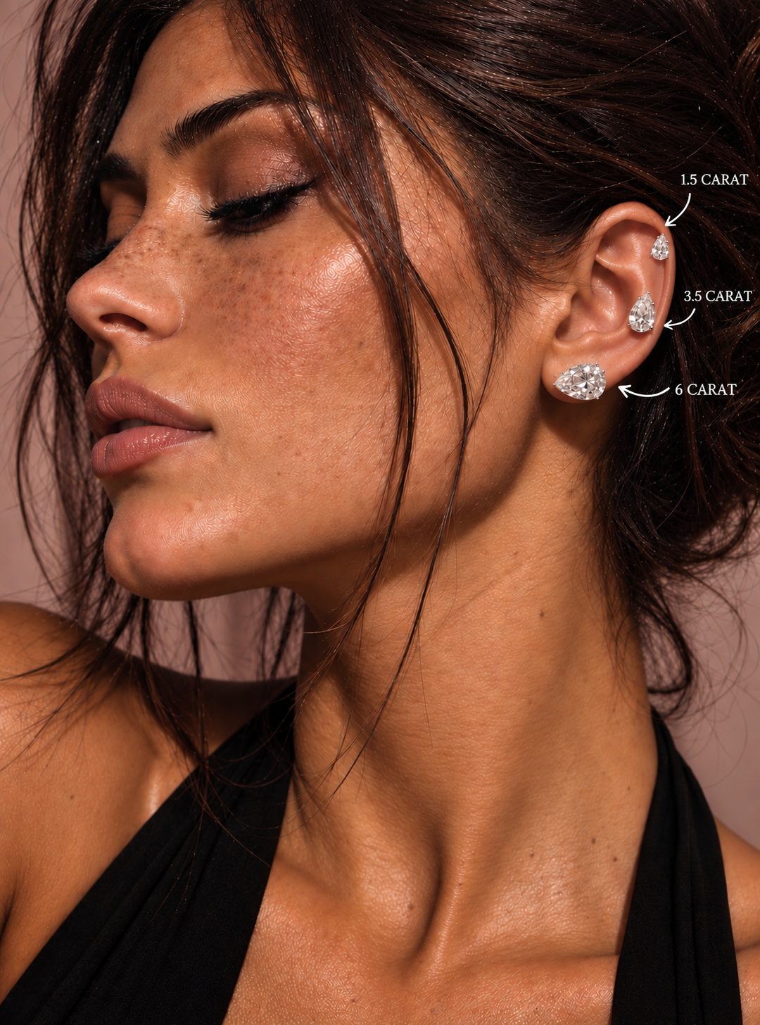 Gelati Bespoke ANGELIC PEAR CUT DIAMOND EARRINGS 
FL-IF | Flawless Lab Moissanite D-Color 3EX Cut | 925 Sterling Silver | 18K Vermeil Gold
