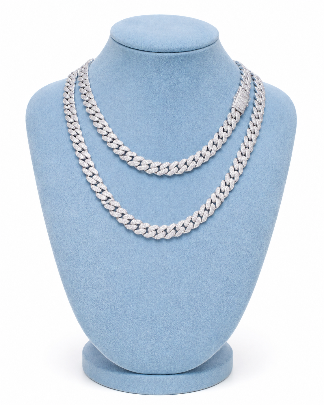 Miami Curb Deep Cut Diamond Cuban Necklace – FL-IF |Flawless Lab Moissanite |925 Silver & 18K Vermeil