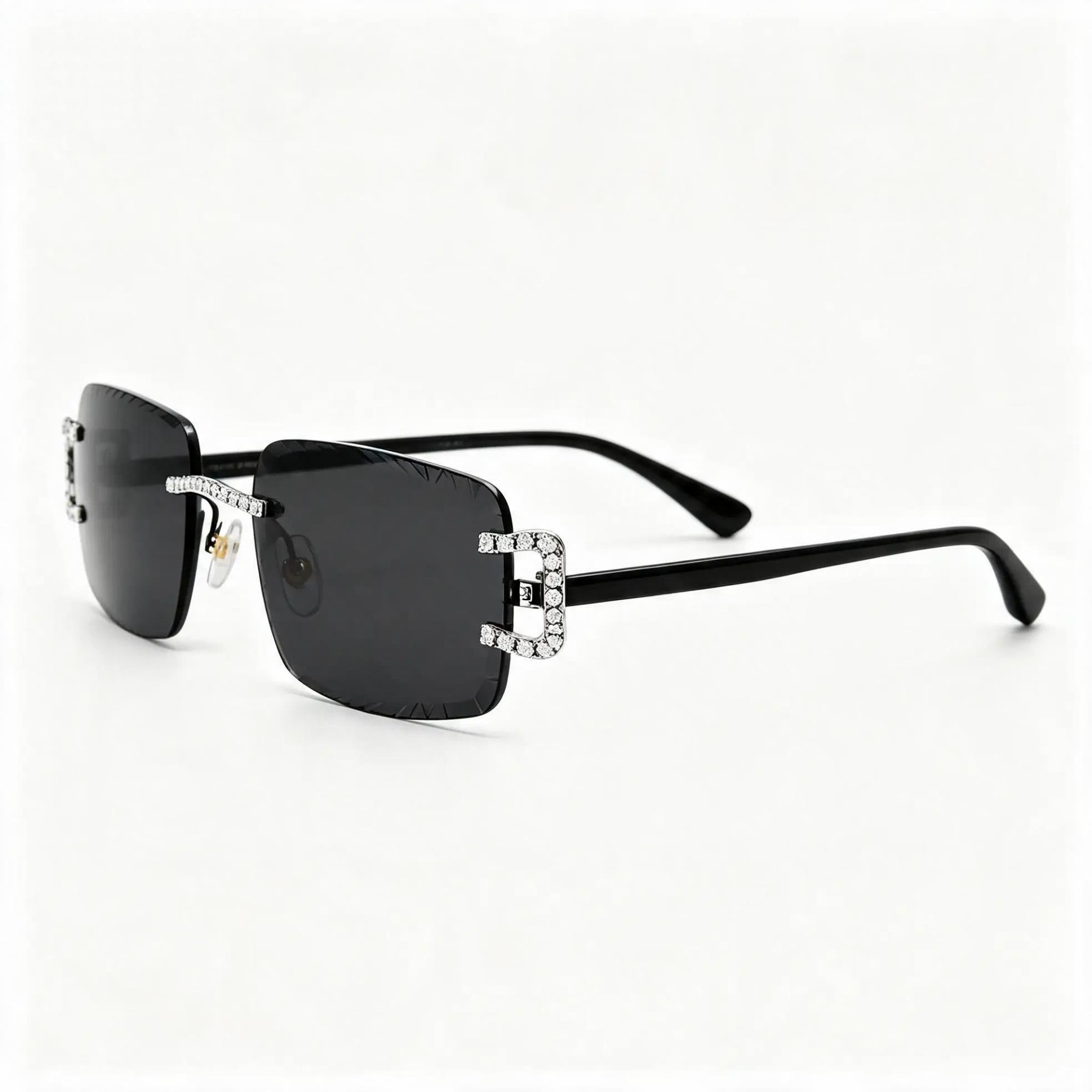 Gelati Diamond Rimless Eyewear – FL-IF D-Color Moissanite, 925 Silver & 18K Vermeil