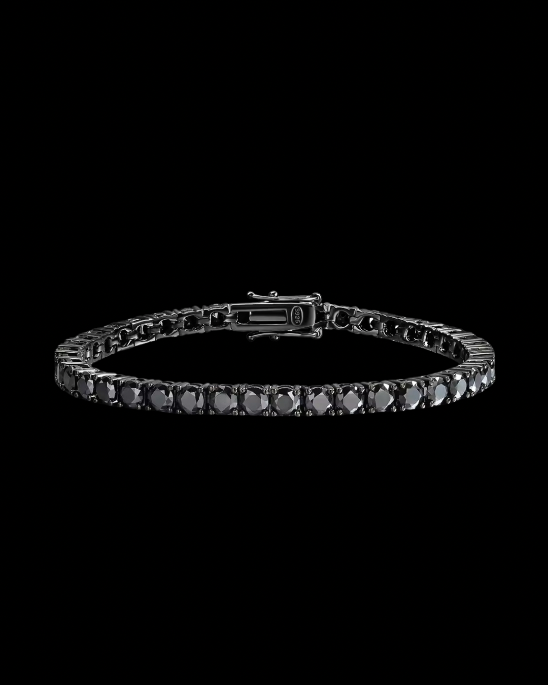 Gelati's Onyx Black VVS1 Diamond Bracelet in 925 Silver & 18k Vermeil Gold