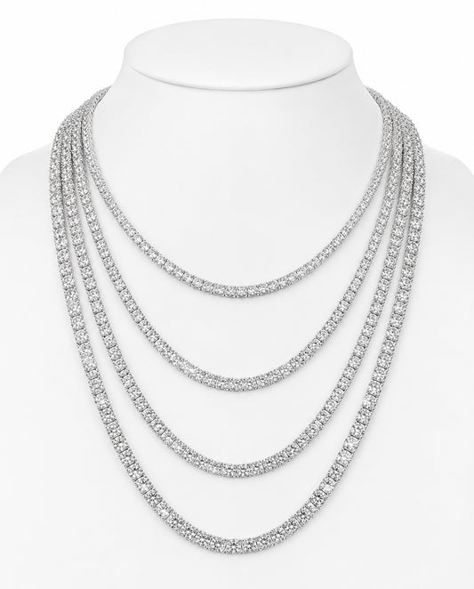 ANTURI TENNIS NECKLACE – 15CTW VVS1/CB DIAMONDS, 999 ITALIAN SILVER & 18K VERMEIL
