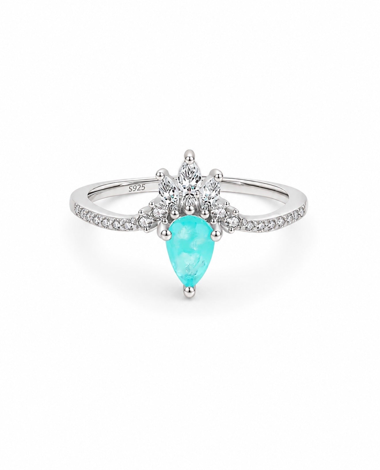 GELATI’S TOURMALINE & VVS1 MOISSANITE DIAMOND RING IN STERLING 925 SILVER & 18K VERMEIL GOLD INSERTS