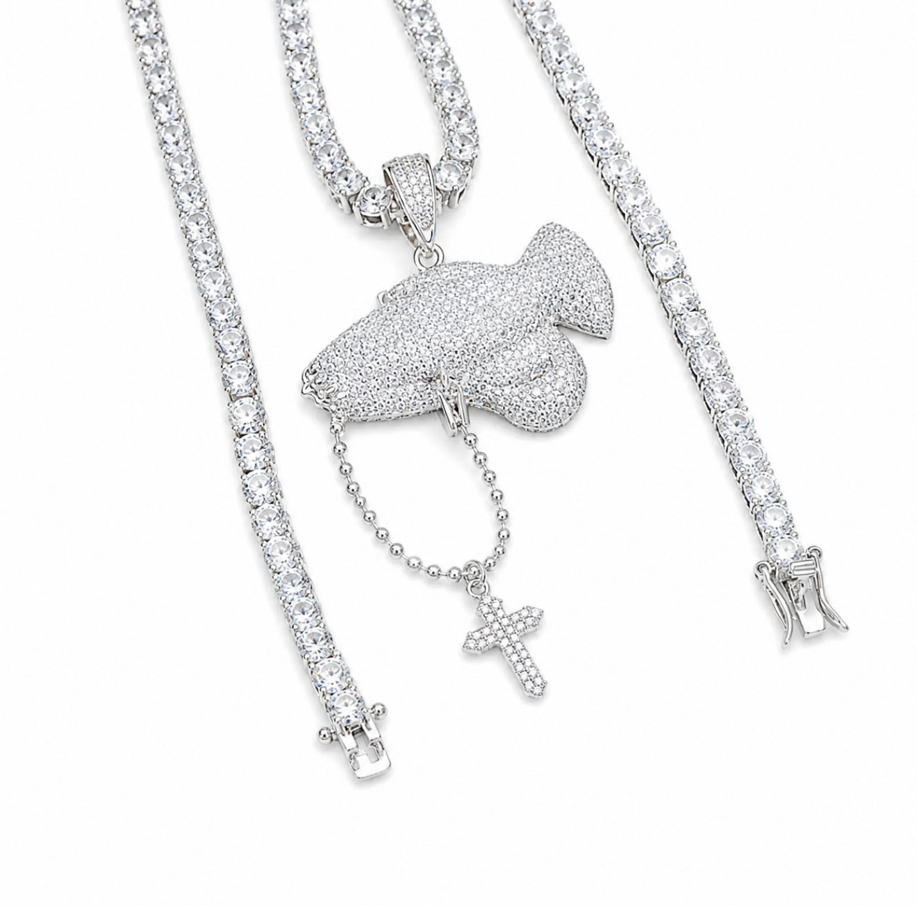 GELATI’S PRAYING HANDS DIAMOND PENDANT WITH 18K VERMEIL GOLD ACCENTS