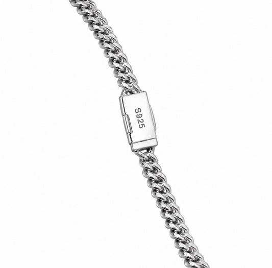 ARTICO MIAMI PRONG CUBAN NECKLACE – CARBON DIAMONDS OR MOISSANITE, 925 SILVER