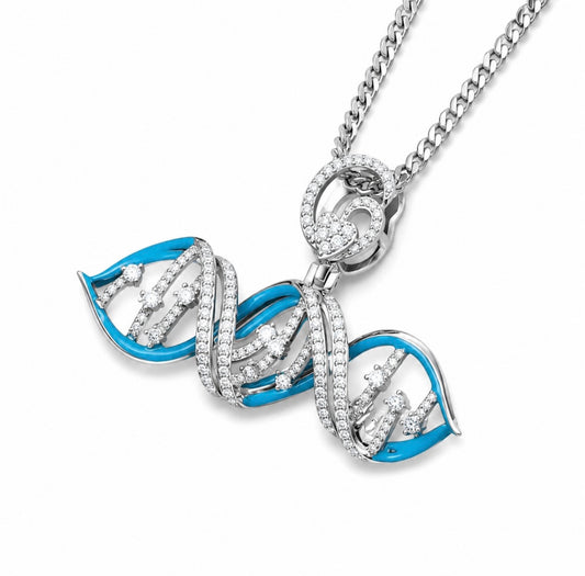 GELATI’S GLOW IN THE DARK D.N.A DIAMOND PENDANT IN 925 STERLING SILVER & VVS1 MOISSANITE DIAMONDS