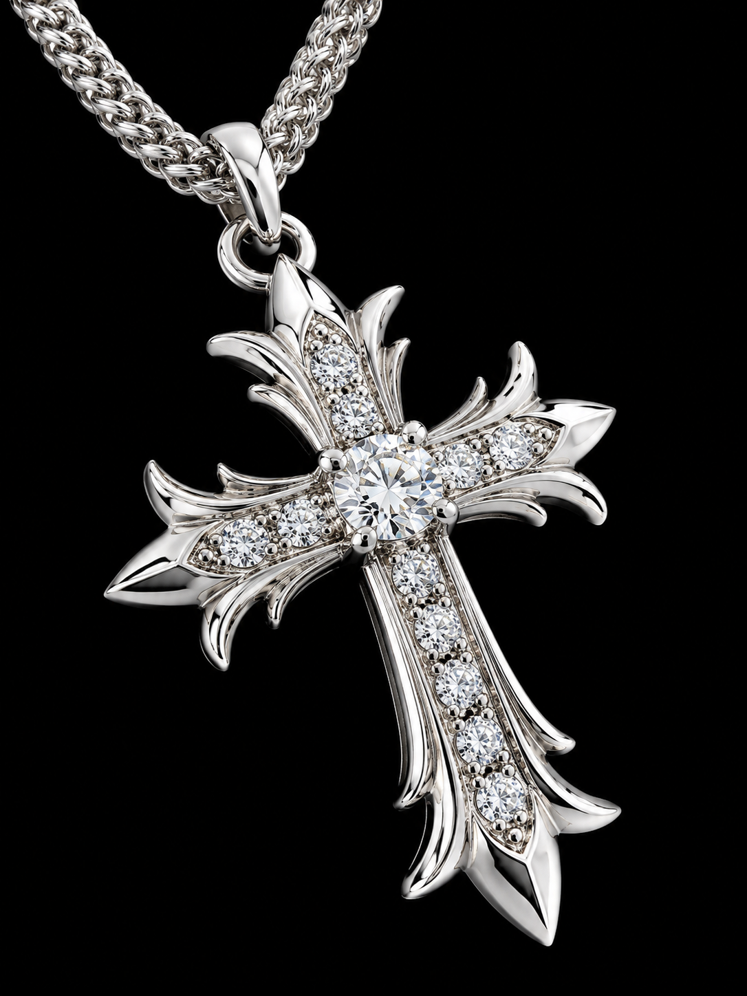 Chrome Diamond Cross™ — FL-IF Moissanite 925 Silver |18k Vermeil  Pendant + Chain Included