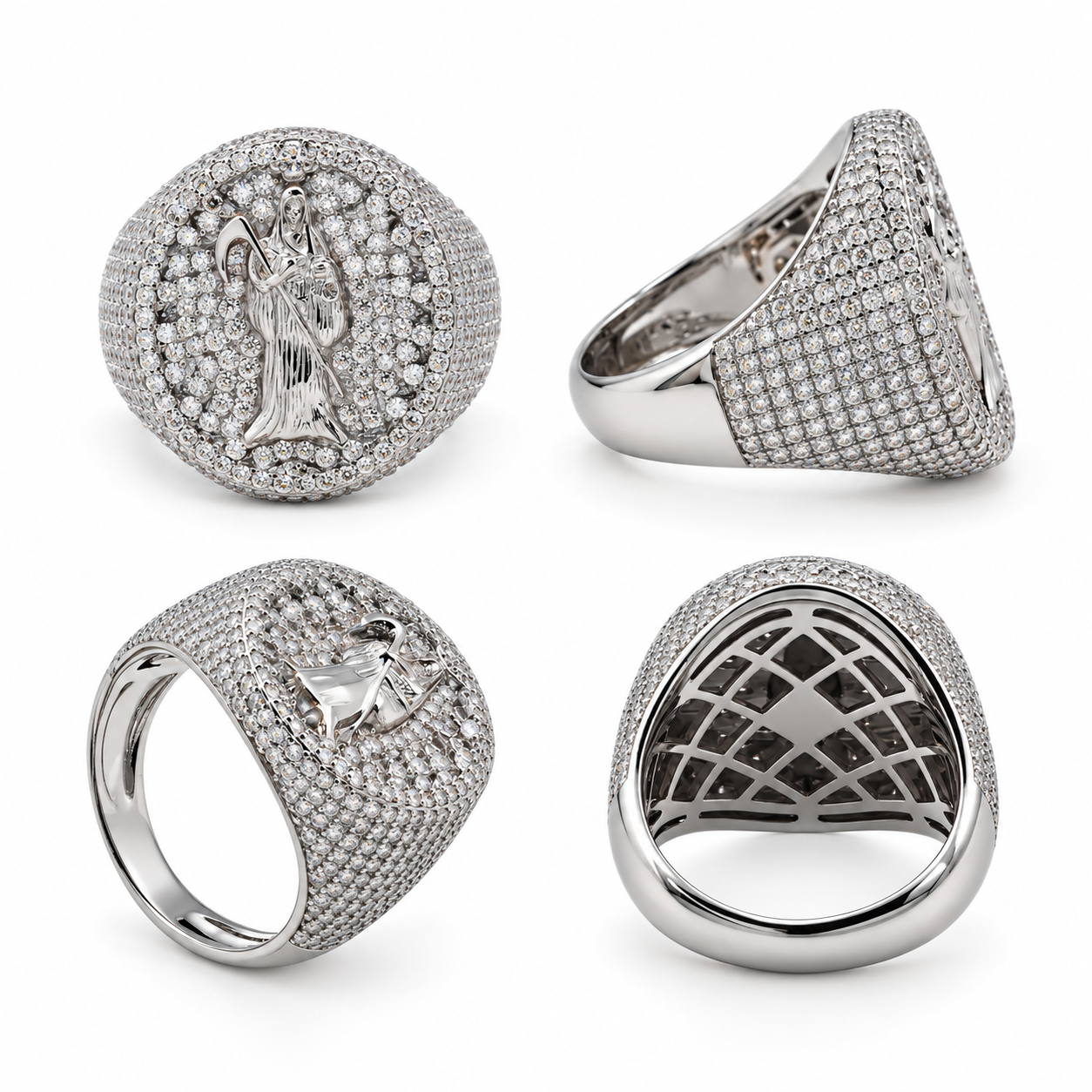 GELATI SOUL REAPER DIAMOND RING | FL-IF MOISSANITE Diamond | SOLID 925 STERLING SILVER & 18K VERMEIL GOLD