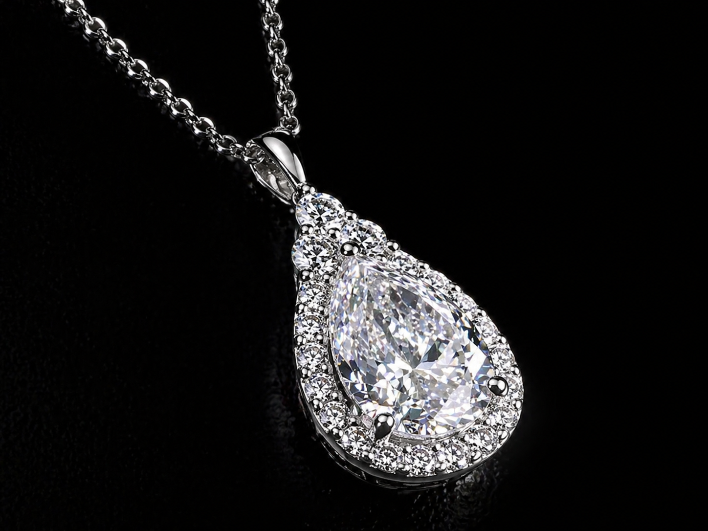 Gelati Droptear Princess Necklace – 3CTW FL/IF Lab Moissanite | 925 Silver & 18K Vermeil Gold