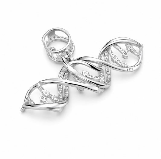GELATI’S GLOW IN THE DARK D.N.A DIAMOND PENDANT IN 925 STERLING SILVER & VVS1 MOISSANITE DIAMONDS