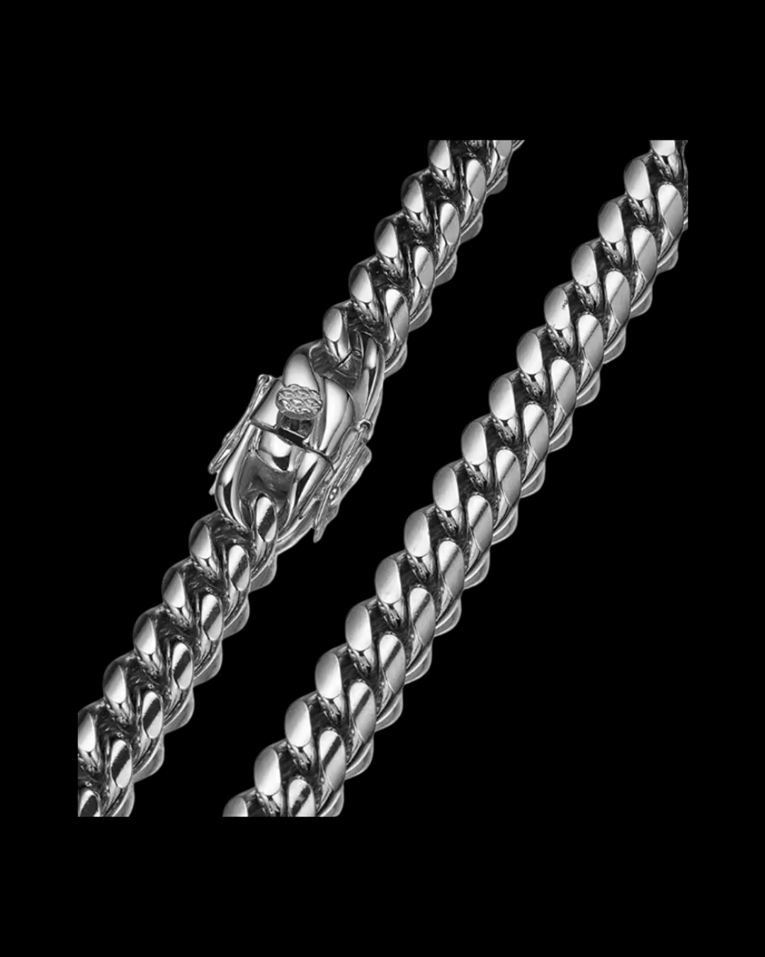 Gelati's 8MM Plain Lobster Lock 18k Vermeil Gold & Solid Titanium Miami Curb Cuban Chain
