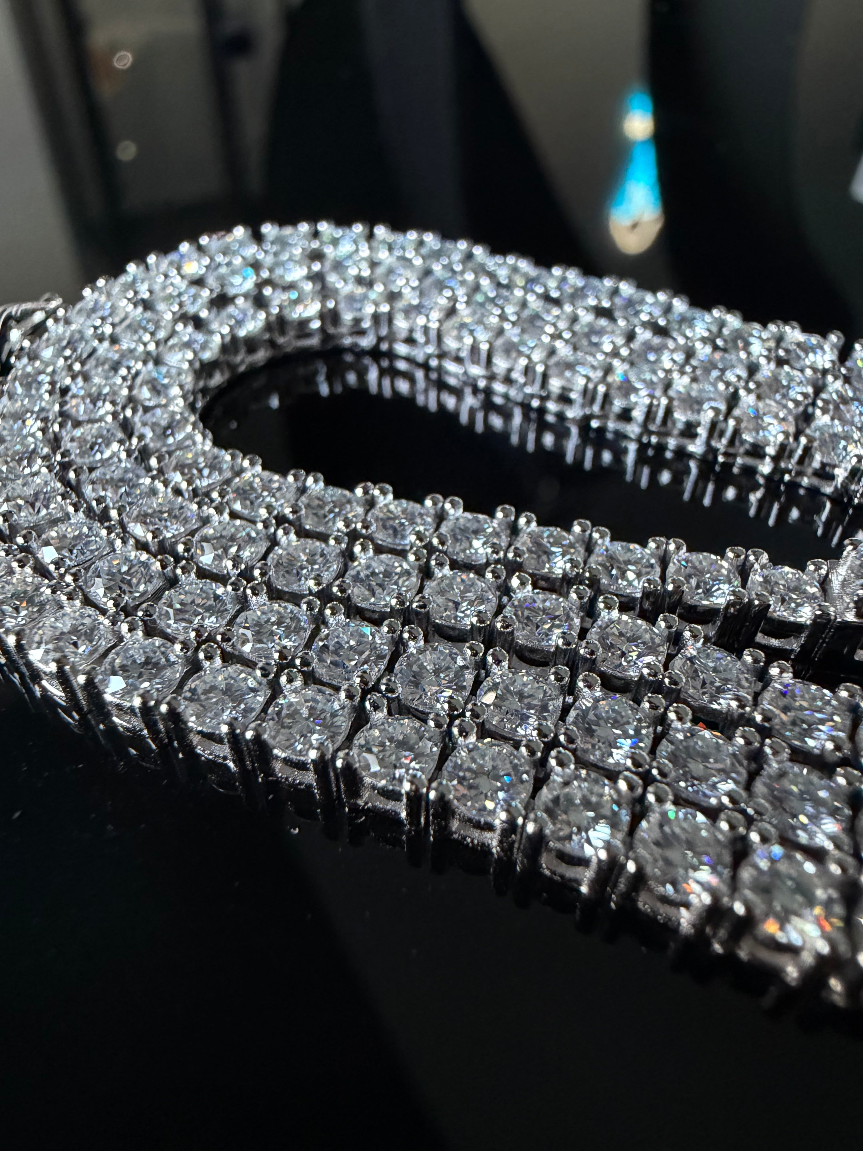 Gelati's Bespoke "Anturi"  Diamond Tennis Necklace in 999 Italian Silver & 18k Vermeil Gold - VVS1/CB 15Ctw