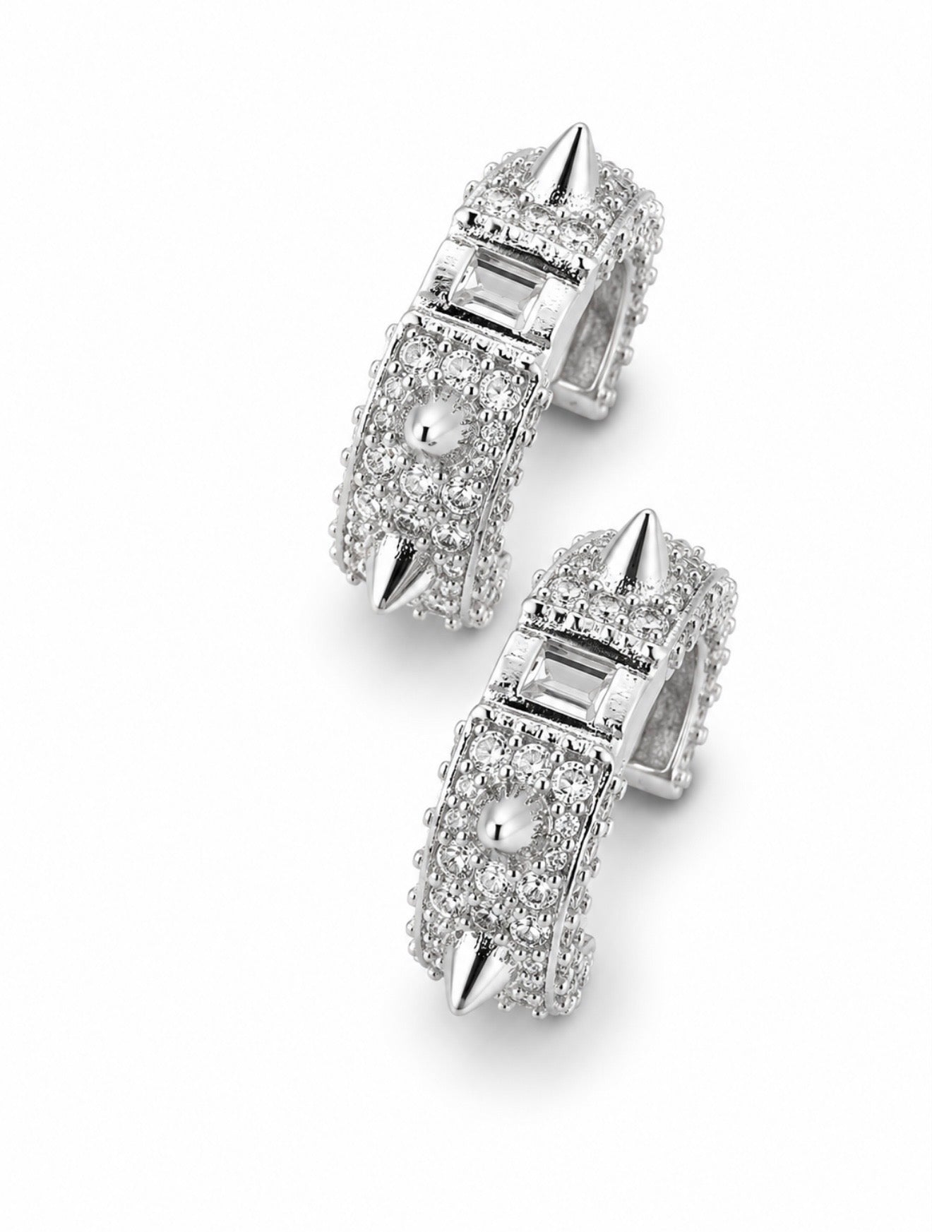INFERNO SPIKED CLAW EARRINGS – FL-IF MOISSANITE, 925 SILVER & 18K VERMEIL