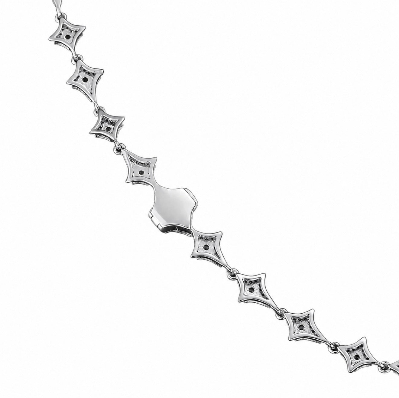 GELATI’S STARCHAIN LINK 8MM BESPOKE 925 STERLING SILVER & 18K VERMEIL GOLD NECKLACE HCD / IF–FL LAB MOISSANITE DIAMONDS
