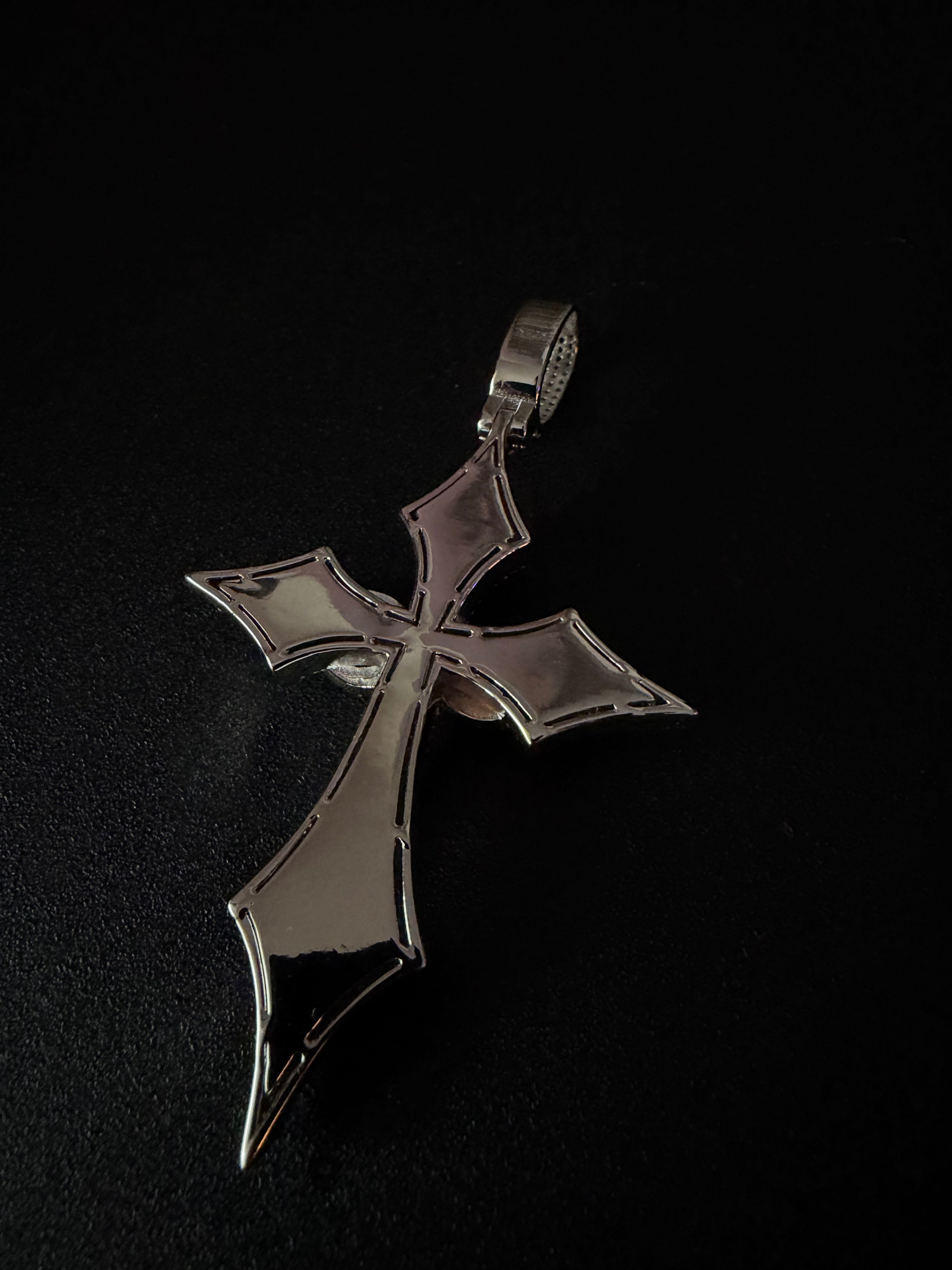 Gelati's Bespoke Infinity Crucifix IF-FL Lab Moissanite Diamond Pendant in Solid 925 Sterling Silver & 18 Vermeil Gold