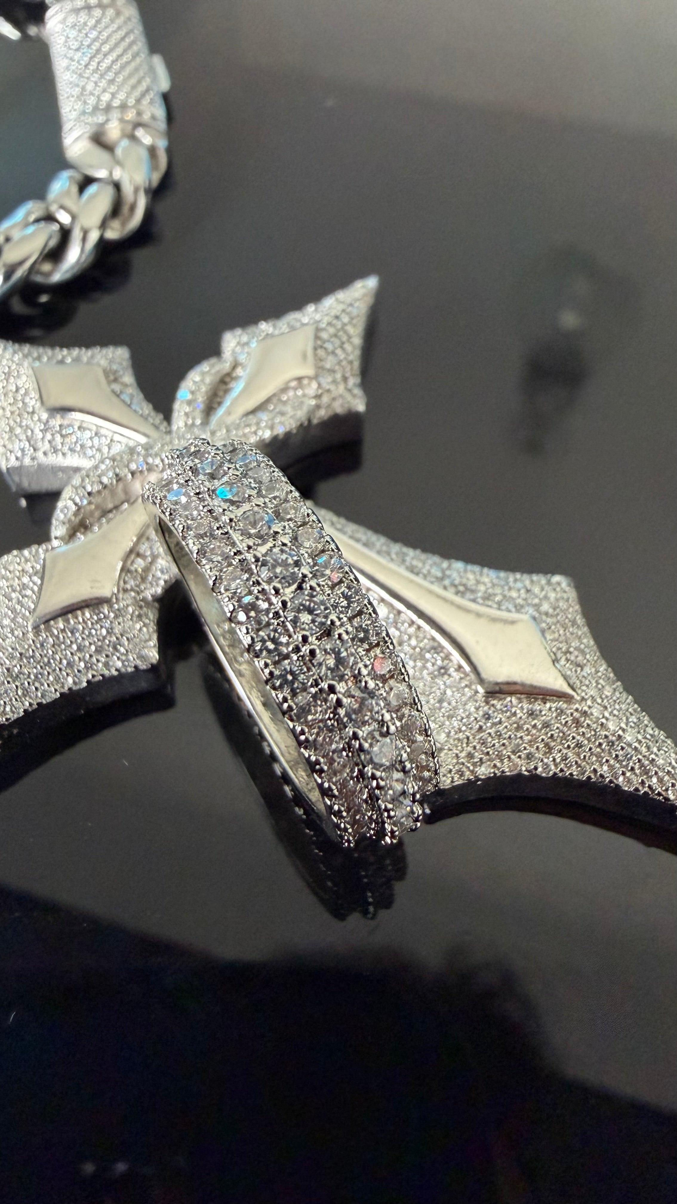 Gelati's Tri Row Prongue DVVS1/CB Lab Moissanite 925 Sterling Silver & 18K Vermeil Gold 3Ctw Eternity Band