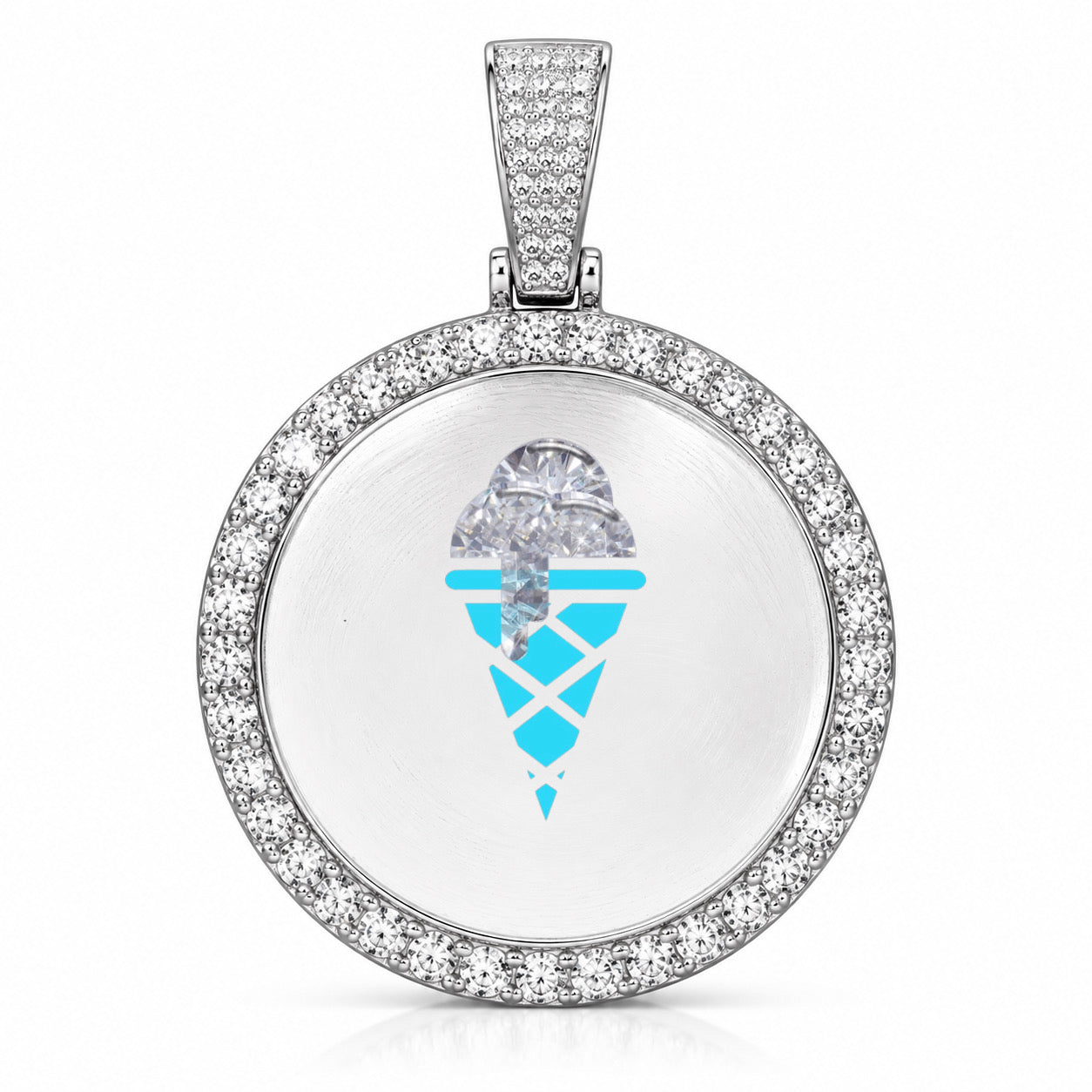 GELATI Bespoke infinity Diamond Photo Pendant | FL-IF Lab Moissanite | 999 Italian Silver | 18K Vermeil Gold
