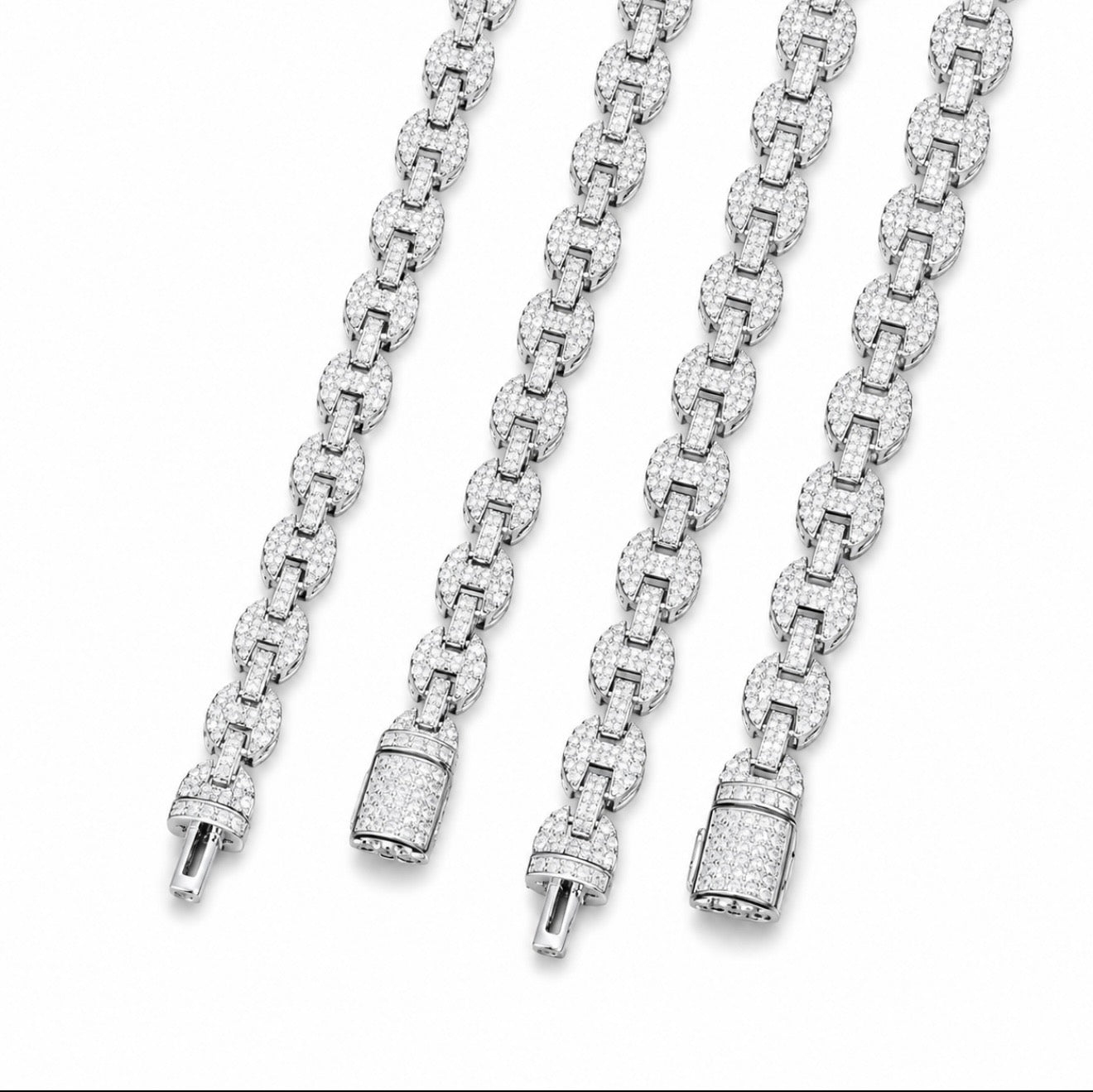GUCCI LINK NECKLACE – 10CT FL–IF MOISSANITE, 925 SILVER & 18K VERMEIL