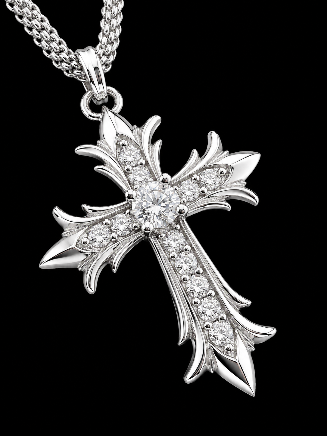 Chrome Diamond Cross™ — FL-IF Moissanite 925 Silver |18k Vermeil  Pendant + Chain Included