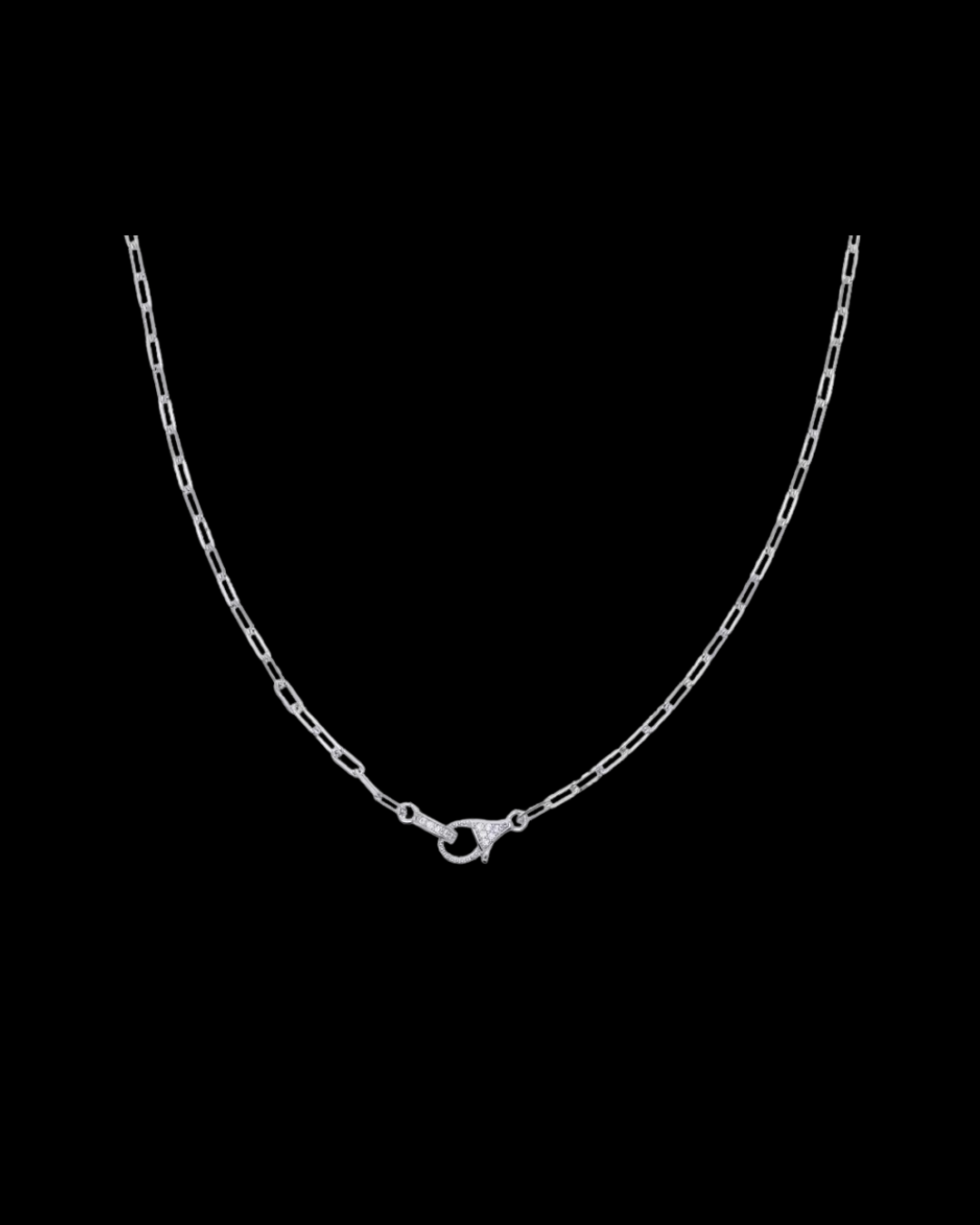 Gelati's Lock Link Carbon Diamond & 925 Sterling Silver Pendant Necklace with 18k Vermeil Gold Accents