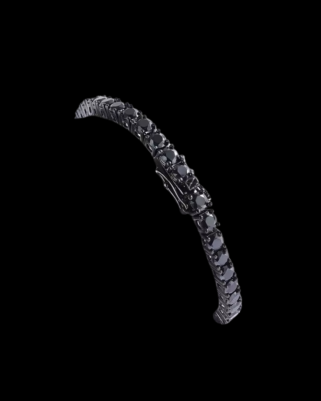 Gelati's Onyx Black VVS1 Diamond Bracelet in 925 Silver & 18k Vermeil Gold