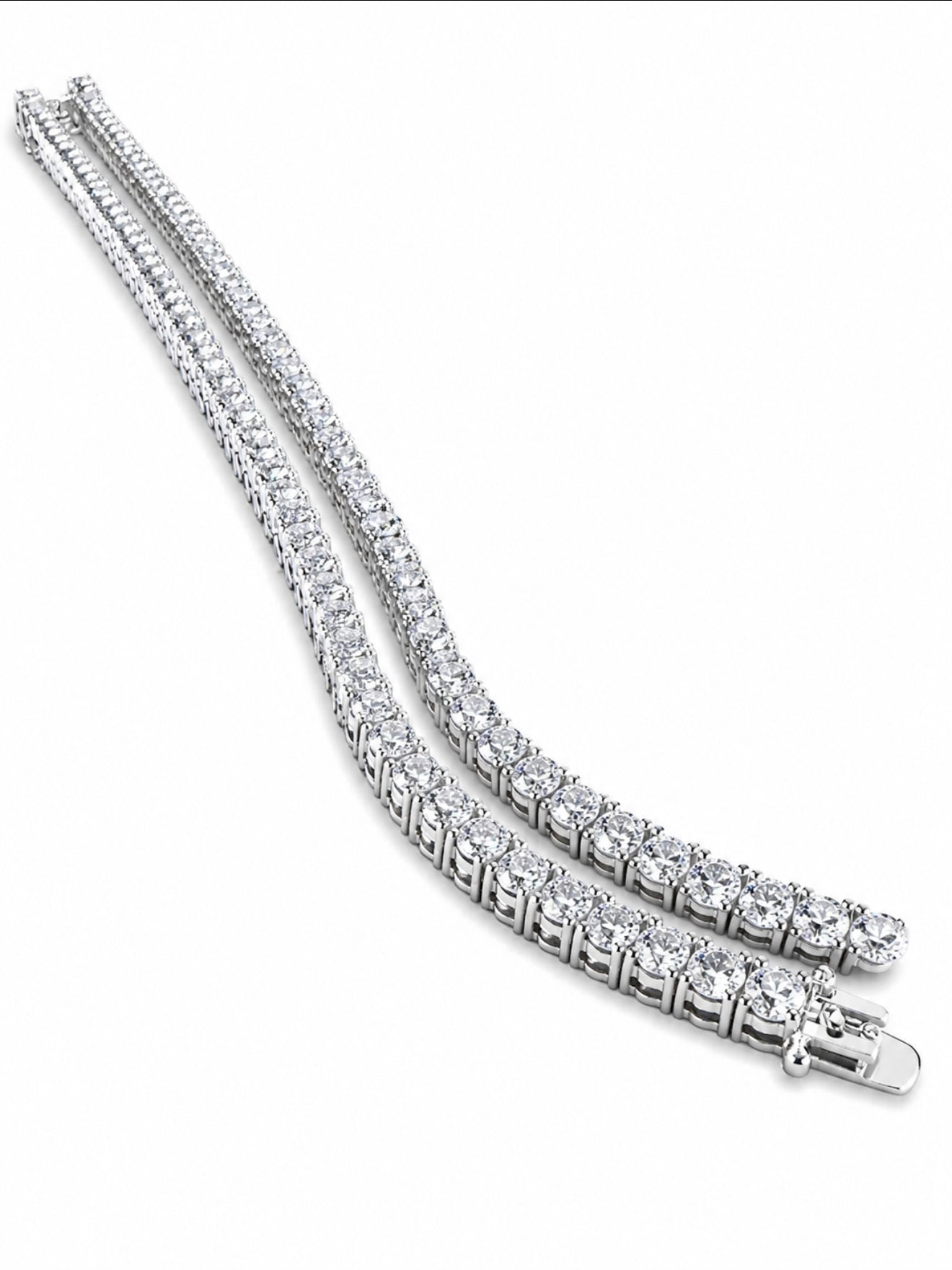 GLACIALE TENNIS BRACELET – 8CT FL-IF/HCD DIAMONDS, 925 SILVER & 18K VERMEIL