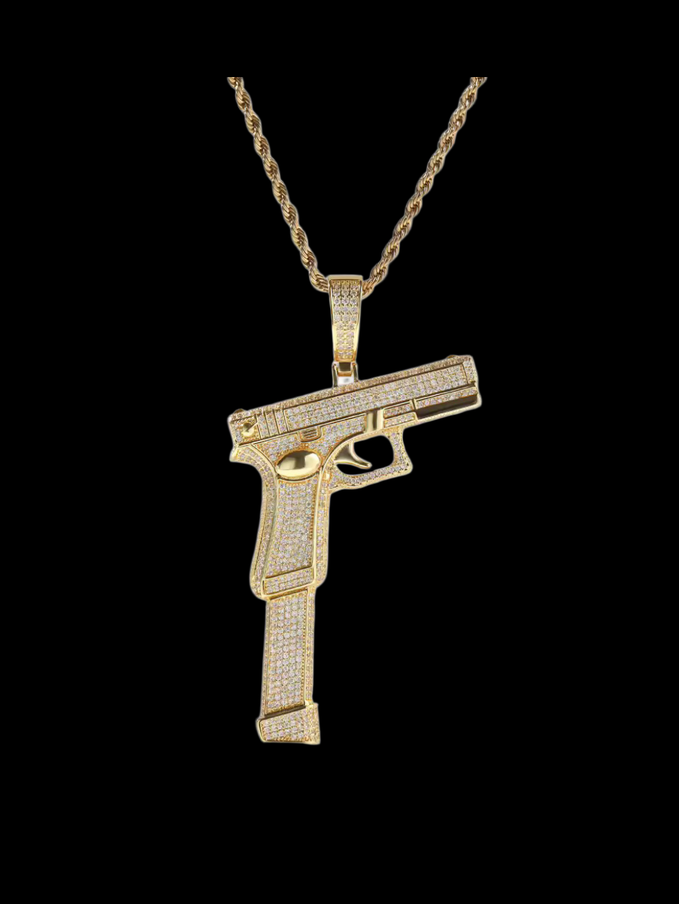 Gelati's Extendo Clip Diamond Pendant in Solid Titanium & Free 925 Silver Rope Chain