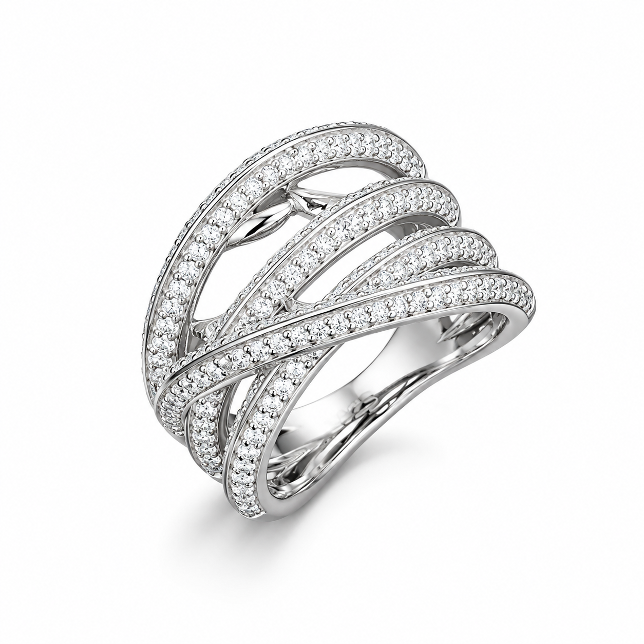 INFERNO SPIKED THORNS DIAMOND RING | FL-IF LAB MOISSANITE | 925 SOLID STERLING SILVER | 18k White Vermeil Gold