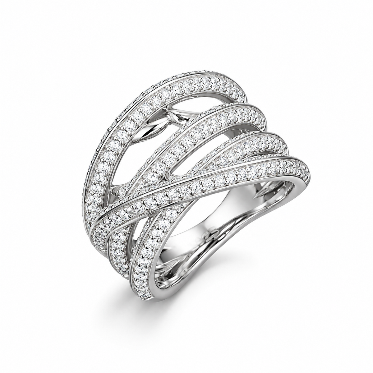 INFERNO SPIKED THORNS DIAMOND RING | VVS LAB GROWN IGI | 925 SOLID STERLING SILVER | 18k White Vermeil Gold (Copy)
