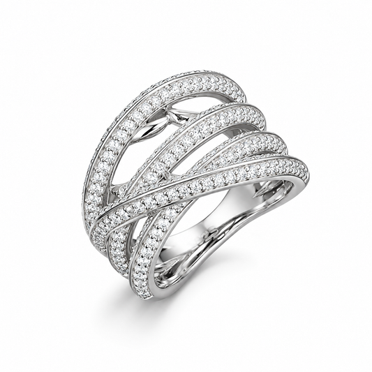 INFERNO SPIKED THORNS DIAMOND RING | VVS LAB GROWN IGI | 925 SOLID STERLING SILVER | 18k White Vermeil Gold (Copy)