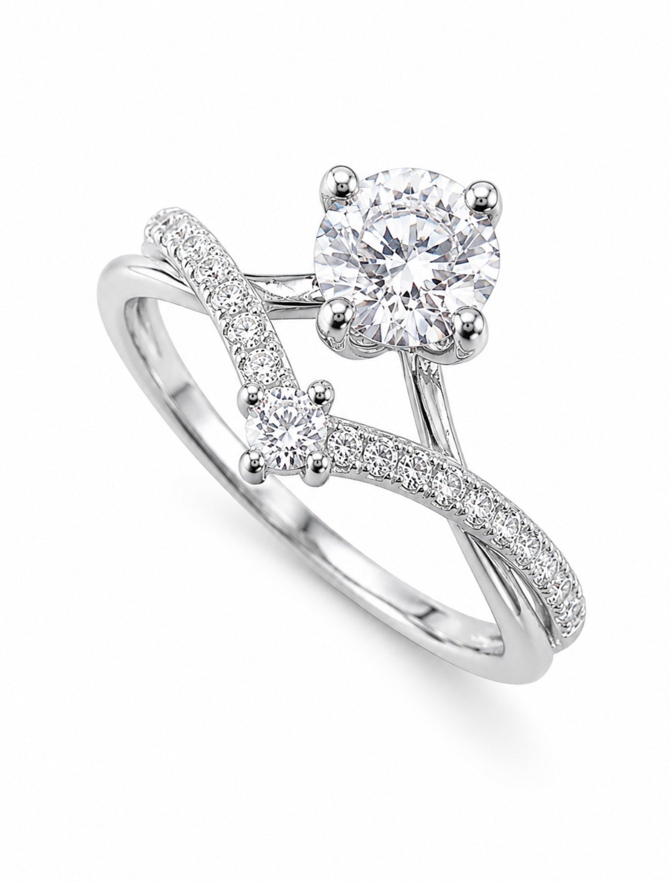 PRINCESS 1CT DIAMOND CROWN ETERNITY RING – 925 SILVER & 18K VERMEIL