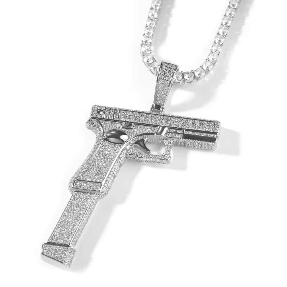 Gelati's Extendo Clip Diamond Pendant in Solid Titanium & Free 925 Silver Rope Chain