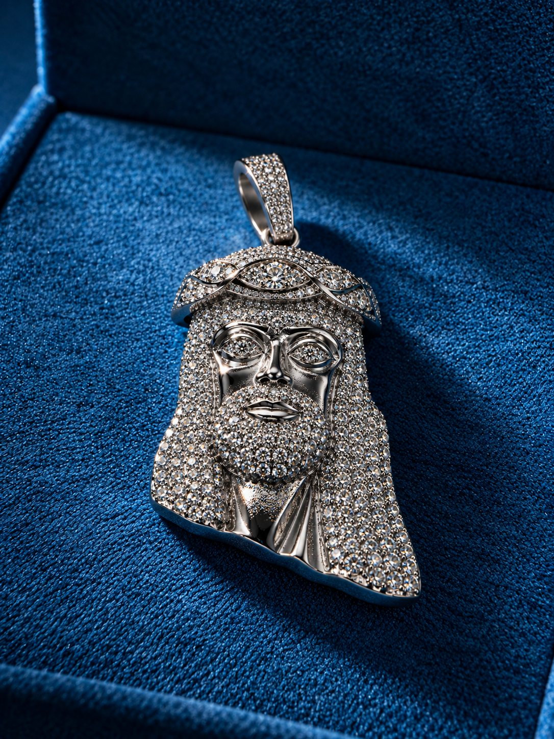 LIGHTBRINGER BUSSDOWN DIAMONS JESUS PIECE – FL–IF MOISSANITE | 925 SILVER |18K VERMEIL GOLD