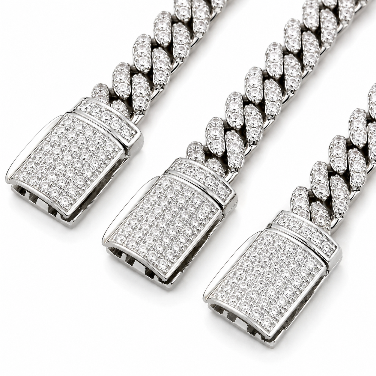 Gelati Ultra Thin Miami Link TitanSteel |925 Silver 7MM Diamond Cuban Bracelet | 18k Vermeil Gold