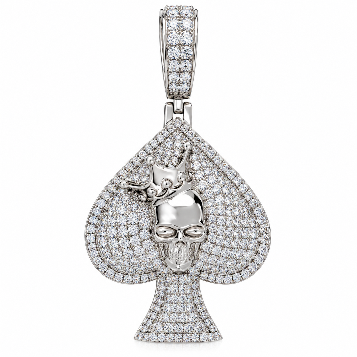 GELATI KING OF SPADES DIAMOND PENDANT | FL-IF FLAWLESS MOISSANITE | SOLID 925 STERLING SILVER | 18K VERMEIL GOLD