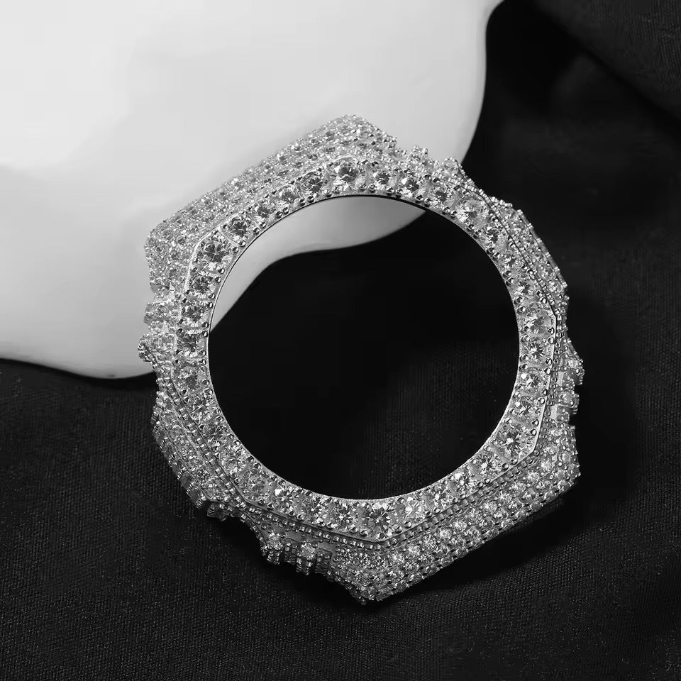 Gelati Big Pointer G-Shock Case Mod GA2100 VVS1 Lab Moissanite Diamond & 18k Vermeil White Gold