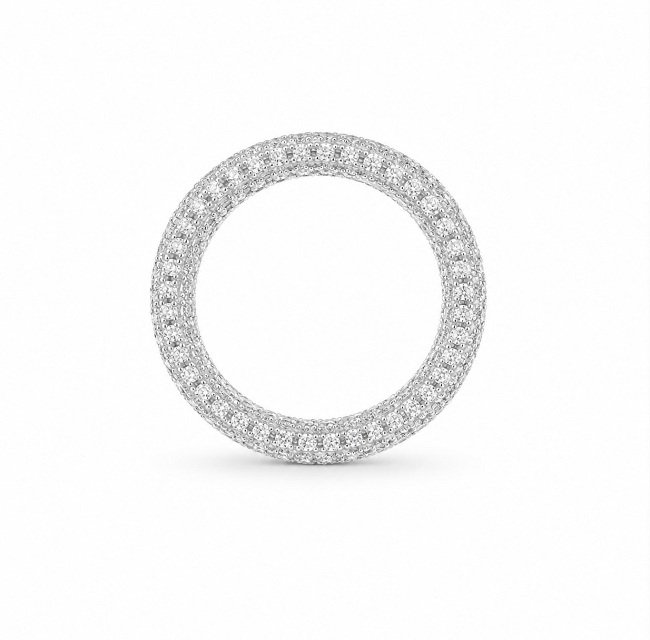 GELATI’S  BUSSDOWN “GHIACCIATO” FL-IF Lab Moissanite DIAMOND RING IN 925 STERLING SILVER & 18K VERMEIL GOLD