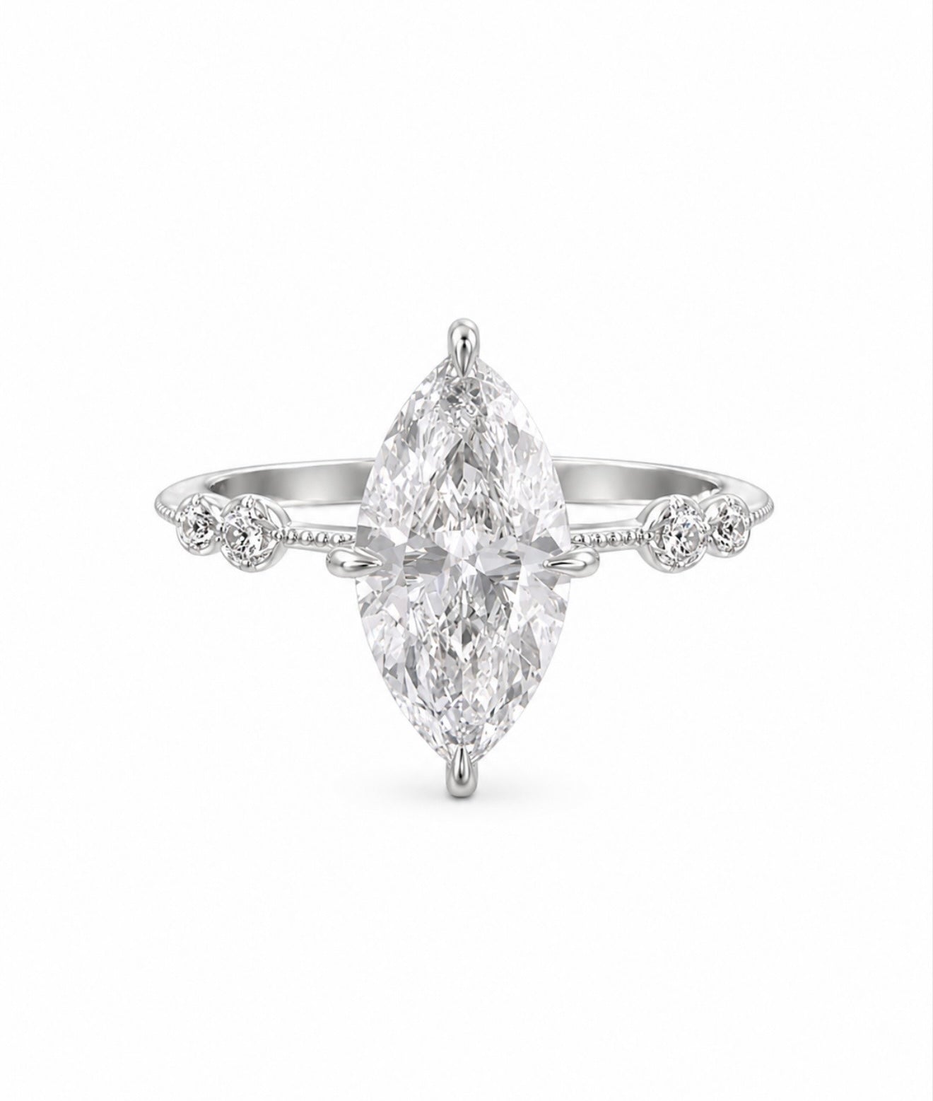 GELATI’S BESPOKE MARQUISE VVS1/HCD DIAMOND RING IN SOLID 925 SILVER & 18 VERMEIL GOLD INSERTS