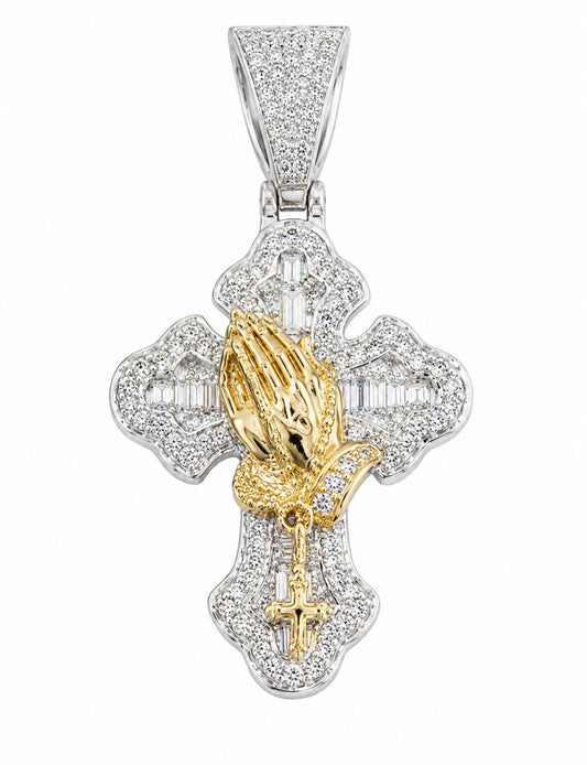 “PREY ON THE WEAK” V2 PENDANT – CB DIAMONDS, TITANIUM & 18K VERMEIL GOLD INLAY