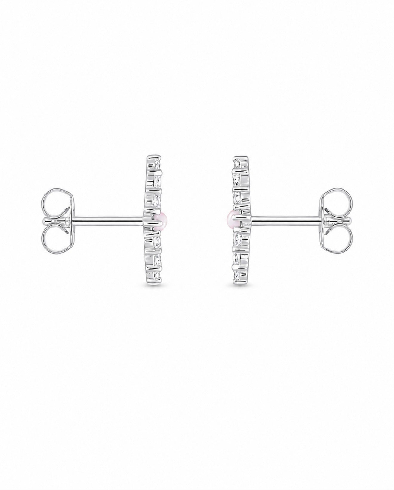 GELATI’S PEARL & MOON SHAPE VVS1 MOISSANITE DIAMOND EARRINGS IN 925 SILVER