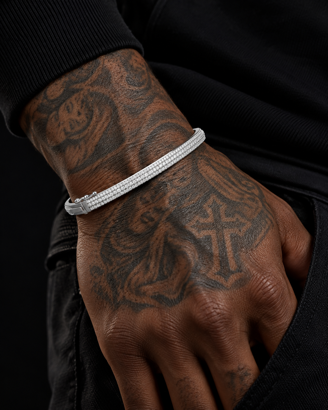 GELATI BESPOKE IL BRACCIALE | FL-IF FLAWLESS D-COLOR LAB MOISSANITE | 925 SOLID STERLING SILVER | 18K WHITE GOLD