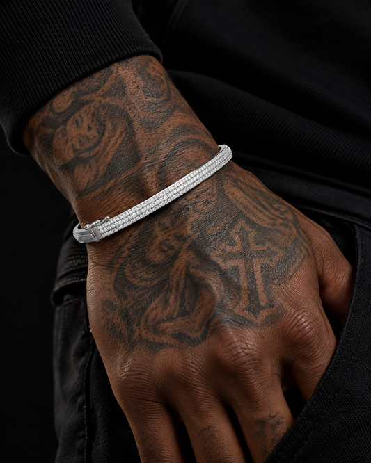 GELATI BESPOKE IL BRACCIALE | FL-IF FLAWLESS D-COLOR LAB MOISSANITE | 925 SOLID STERLING SILVER | 18K WHITE GOLD
