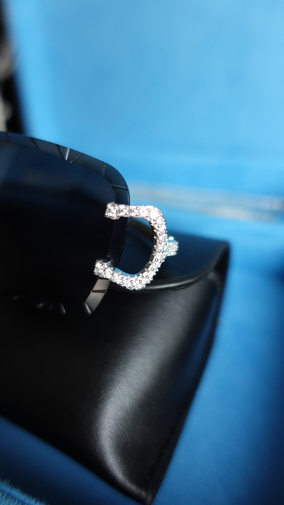 Gelati's Limited FL-Flawless D-Color Moissanite Diamond Rimless Eyewear in 925 Sterling Silver & 18k Vermeil Gold Inserts