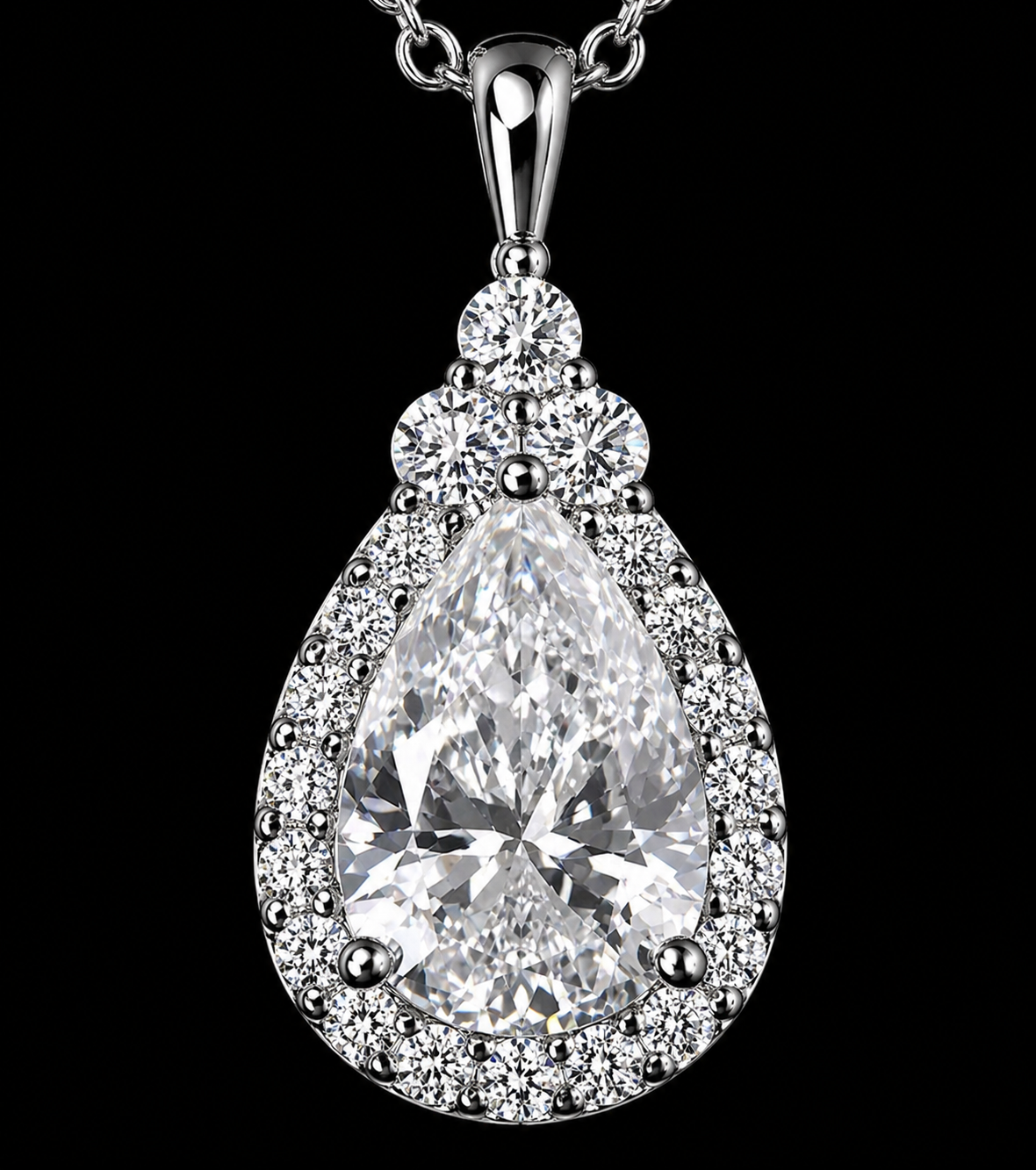 Gelati Droptear Princess Necklace – 3CTW FL/IF Lab Moissanite | 925 Silver & 18K Vermeil Gold
