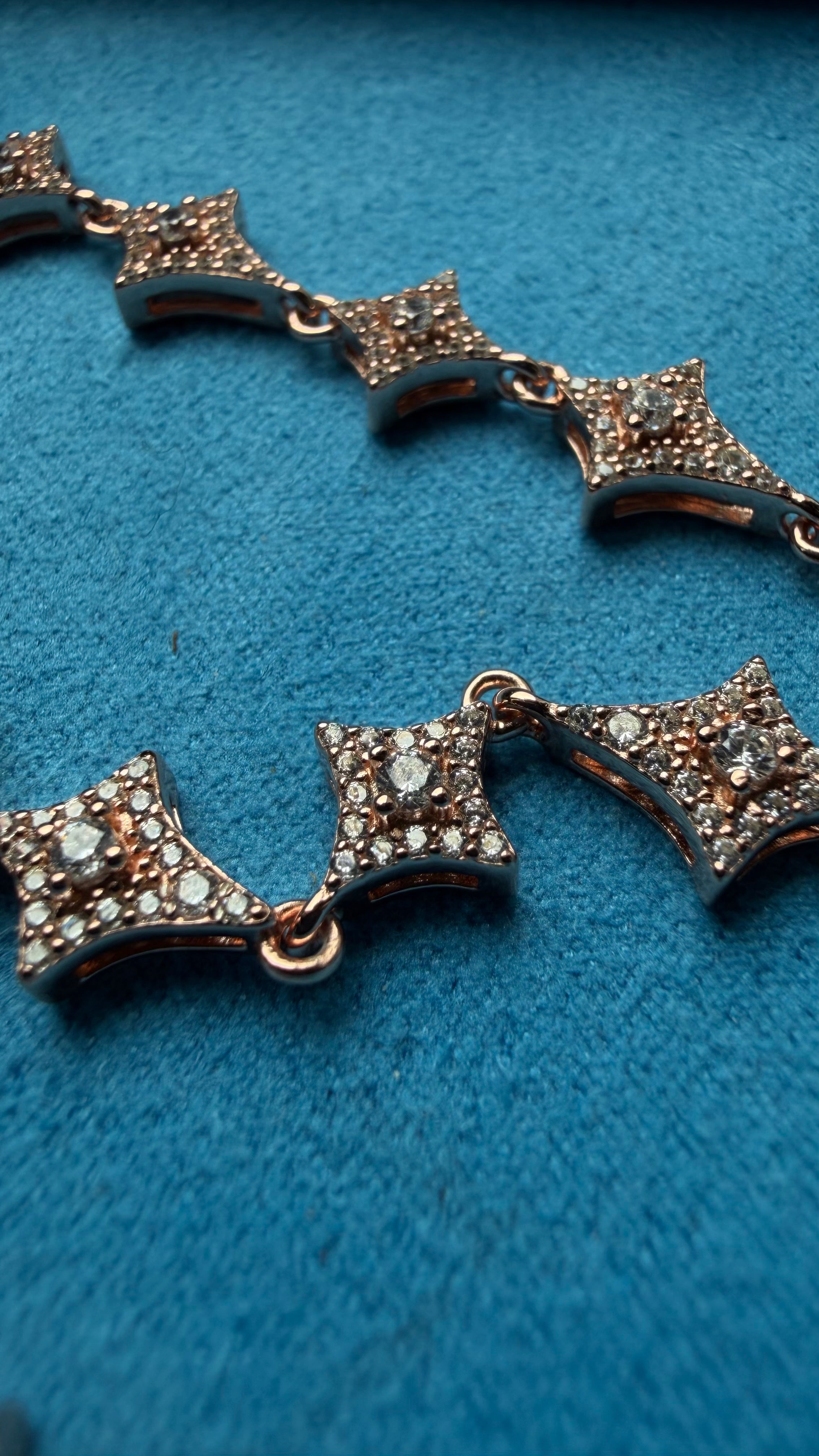 Gelati's Starlink FL-IF/Flawless Lab Moissanite Diamond 14k Vermeil Rose Gold & 925 Sterling Silver Bracelet