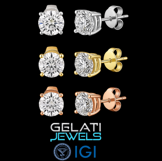 Gelati’s 10K Gold VS1 Lab Diamond Solitaire Studs – 1.00ctw IGI